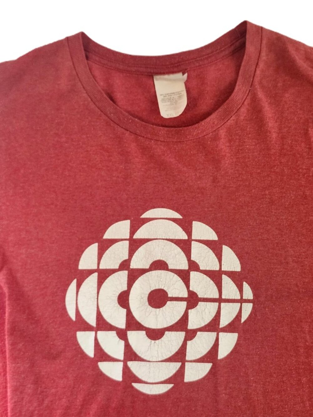 CBC Logo T‑Shirt – 2XL – Red – Vintage Canadian Broadcasting Corp Tee